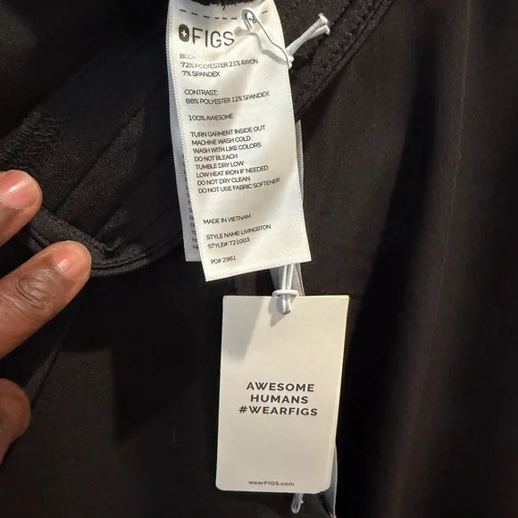 FIGS Black Drawstring Scrub Pants Size M - Picture 5 of 8